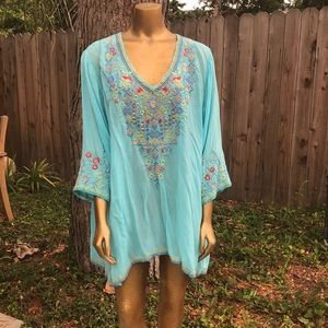 Johnny Was rayon top/ tunic. Feels like silk